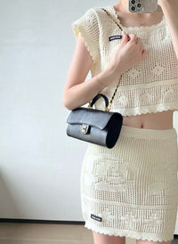 CC Calfskin Lizard Embossed Clutch