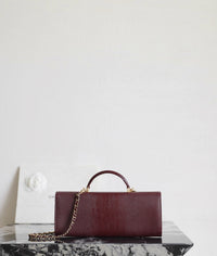 CC Calfskin Lizard Embossed Clutch
