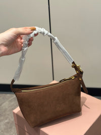 MIU M Suede Shoulder Bag