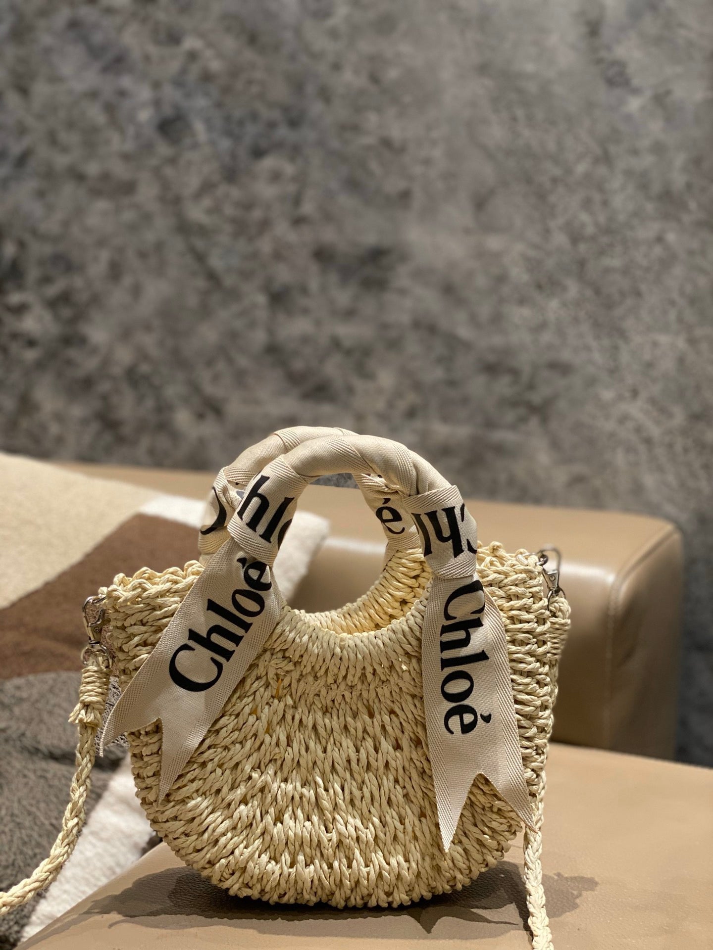 CHLO Small Woven Basket Bag