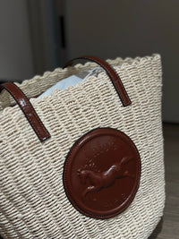 CHLO Horse Medal Basket Tote Bag