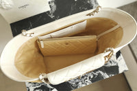 CC 26M Raffia Braided Lambskin Shopping Tote