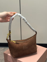 MIU M Suede Shoulder Bag