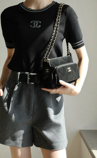 CC Velvet Clutch Bag