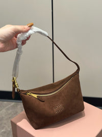 MIU M Suede Shoulder Bag