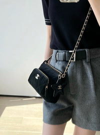CC Velvet Clutch Bag