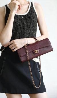 CC Calfskin Lizard Embossed Clutch