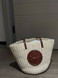 CHLO Horse Medal Basket Tote Bag