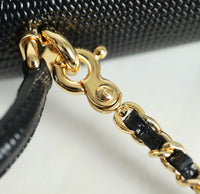 CC Calfskin Lizard Embossed Clutch