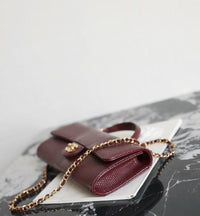 CC Calfskin Lizard Embossed Clutch