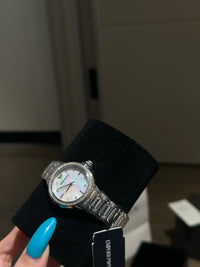 Mother of Pearl Crystal Bezel Watch