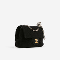 CC Mini Flap Black Velvet