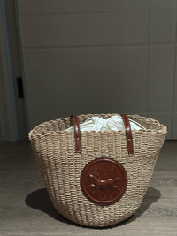 CHLO Horse Medal Basket Tote Bag