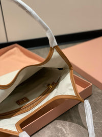MIU M Ivy Canvas Leather Bag