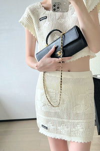 CC Calfskin Lizard Embossed Clutch
