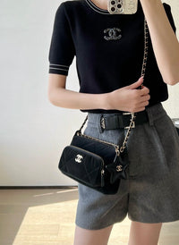 CC Velvet Clutch Bag
