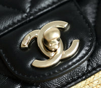 CC 26M Raffia Braided Lambskin Shopping Tote