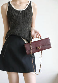 CC Calfskin Lizard Embossed Clutch