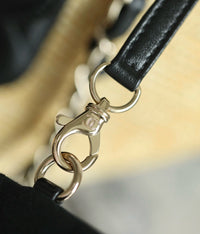 CC 26M Raffia Braided Lambskin Shopping Tote