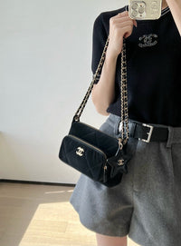 CC Velvet Clutch Bag