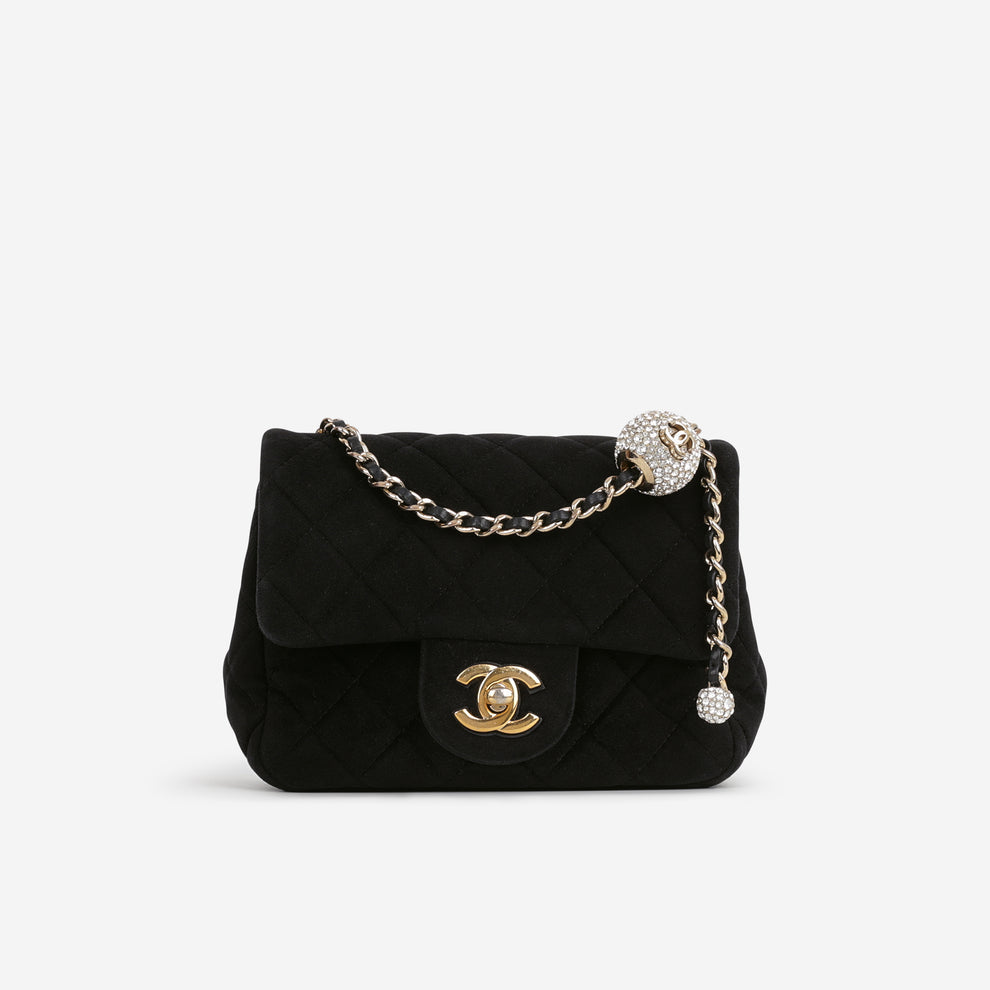 CC Mini Flap Black Velvet