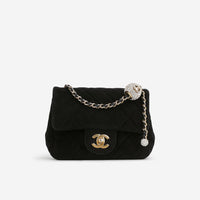 CC Mini Flap Black Velvet