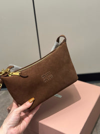 MIU M Suede Shoulder Bag