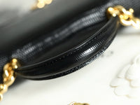 CC Calfskin Lizard Embossed Clutch