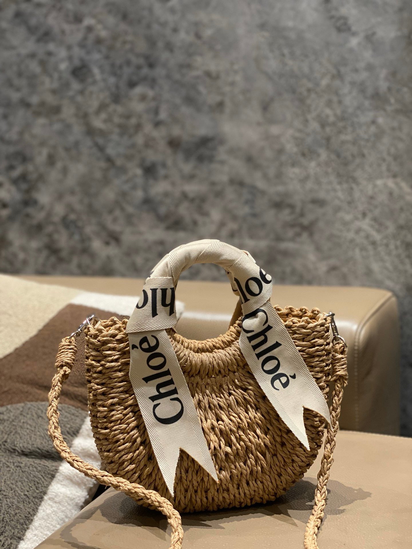 CHLO Small Woven Basket Bag