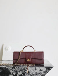 CC Calfskin Lizard Embossed Clutch