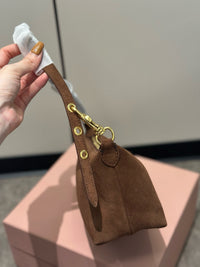 MIU M Suede Shoulder Bag