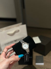 Mother of Pearl Crystal Bezel Watch