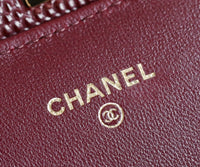 CC Calfskin Lizard Embossed Clutch