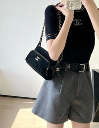 CC Velvet Clutch Bag