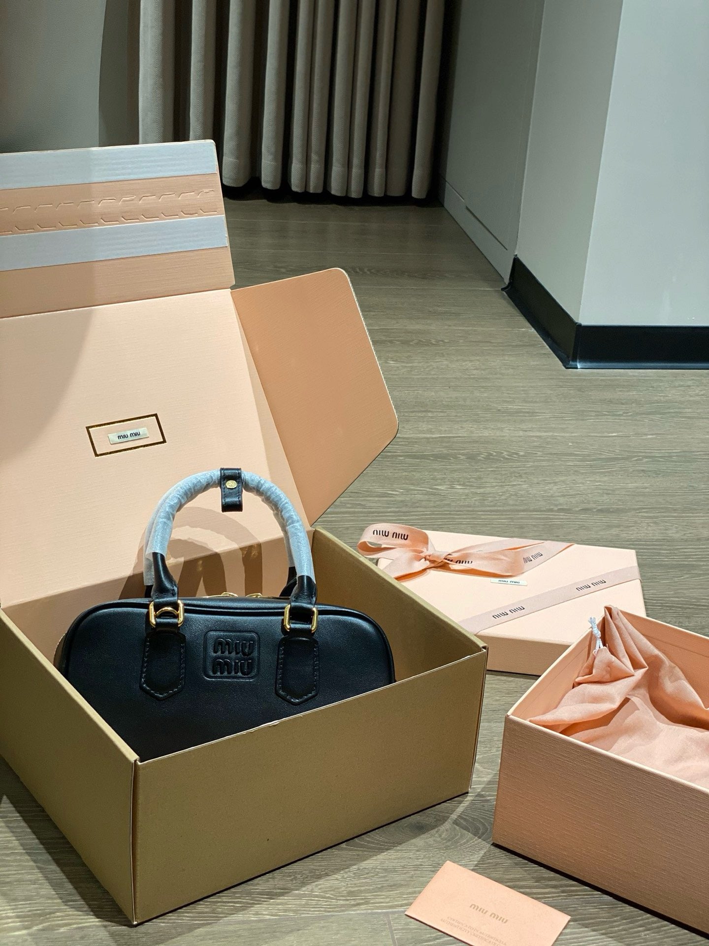 MIU M Leather Bag