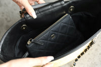 CC 26M Raffia Braided Lambskin Shopping Tote