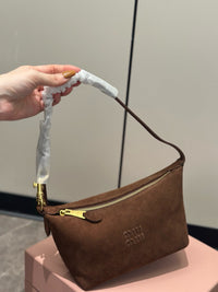MIU M Suede Shoulder Bag