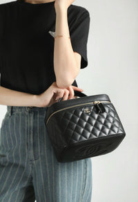 CC Caviar Quilted Large Vanity Pouch