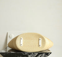 CC 26M Raffia Braided Lambskin Shopping Tote