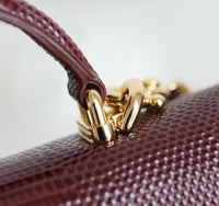 CC Calfskin Lizard Embossed Clutch