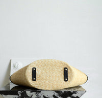 CC 26M Raffia Braided Lambskin Shopping Tote