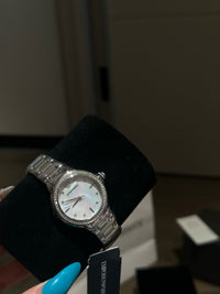 Mother of Pearl Crystal Bezel Watch