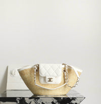CC 26M Raffia Braided Lambskin Shopping Tote