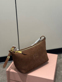 MIU M Suede Shoulder Bag
