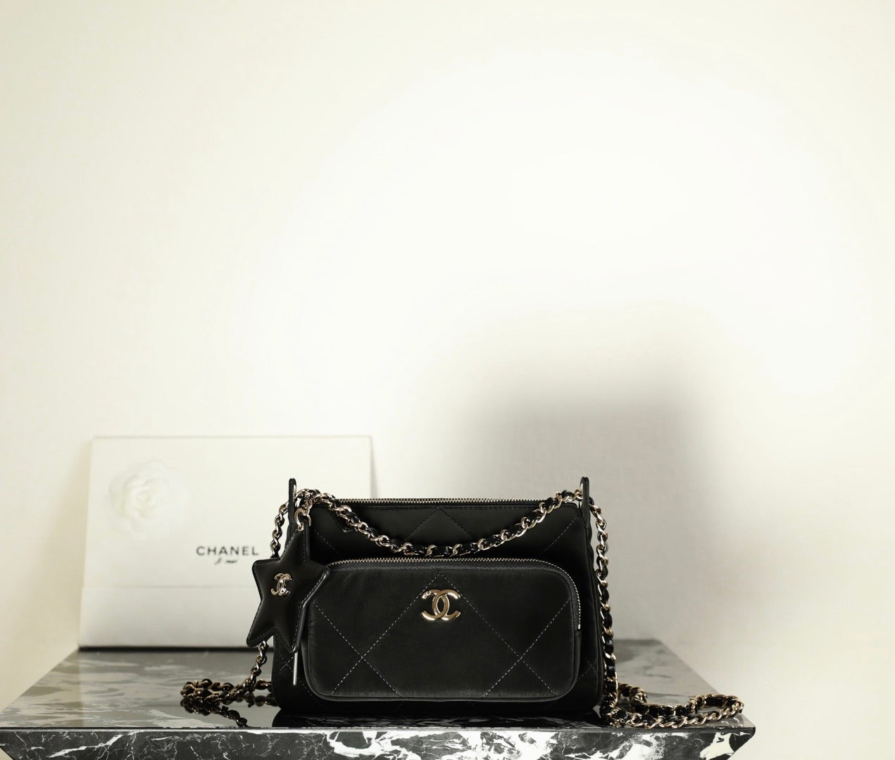 CC Velvet Clutch Bag