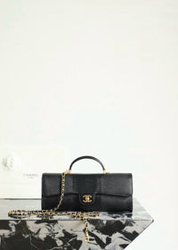 CC Calfskin Lizard Embossed Clutch