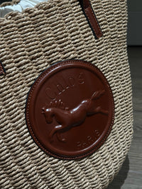 CHLO Horse Medal Basket Tote Bag