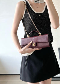 CC Calfskin Lizard Embossed Clutch