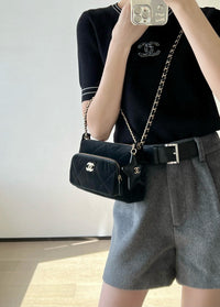 CC Velvet Clutch Bag