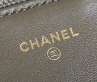 CC Calfskin Lizard Embossed Clutch